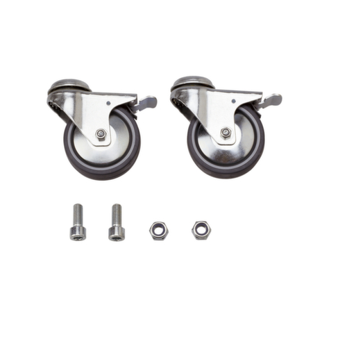 2 zwenkwielen/2 wielen met rem voor Vuilniszakstandaard voor grote zakken