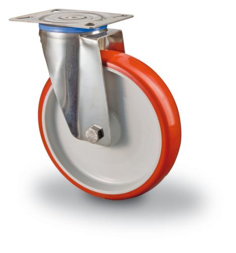 BS-ROLLEN Polyurethaan wiel met RVS behuizing