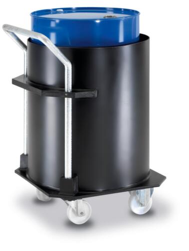 Verrijdbare PE-opvangbak voor vaten van 220 liter