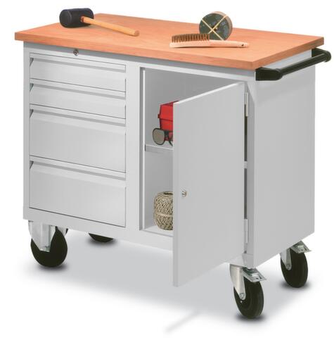 PAVOY Verrijdbare werkbank in lichtgrijs