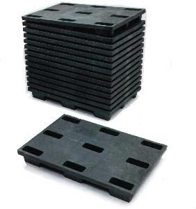 Kunststof stapelpallet met 9 voeten