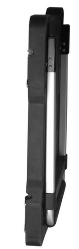 BS-ROLLEN In-/uitklapbare duwbeugelwagen met kunststof laadvlak, draagvermogen 150 kg, aluminium/zwart