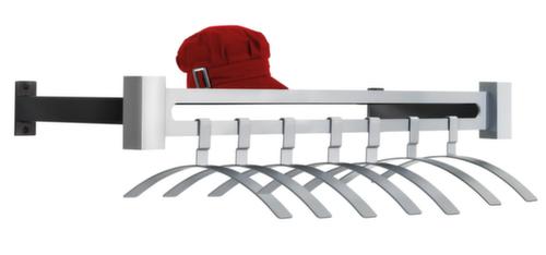 Wandkapstok Montana, met 1 kledingstang en 1 hoedenplank, zilver/antraciet