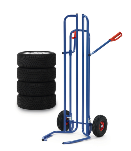 fetra Hoge kruiwagen, RAL5007 briljantblauw, lucht-banden