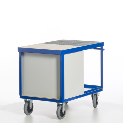 Rollcart Milieu-werkplaatswagen met oliedichte kuip en rooster, draagvermogen 600 kg, laadvlak lengte x breedte 1150 x 700 mm
