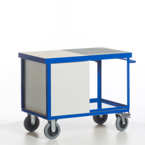 Rollcart Milieu-werkplaatswagen met oliedichte kuip en rooster, draagvermogen 600 kg, laadvlak lengte x breedte 1150 x 700 mm