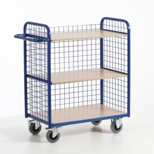 Rollcart Dossierwagen met 3 gaaswanden, draagvermogen 150 kg, 3 etages