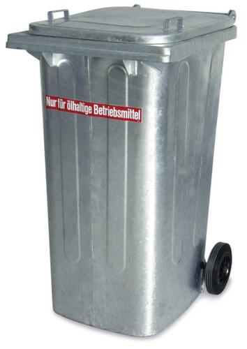 Afvalton van plaatstaal oliedicht en brandveilig