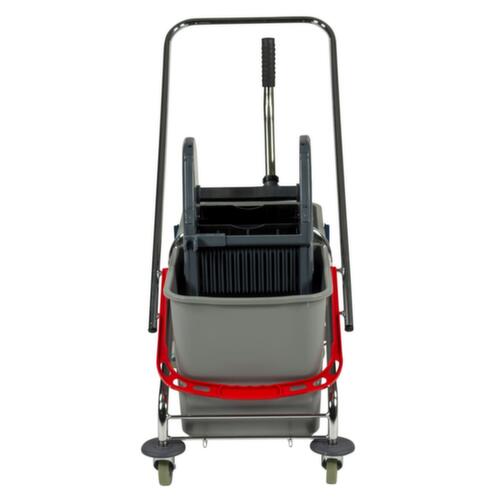 Dweilwagen met mopwringer, 2x27 l emmer in ROOD/BLAUW