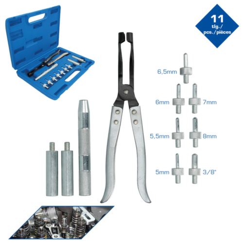 Montage- en demontageset voor klepsteelafdichting