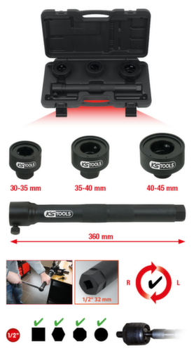 Axiale koppeling speciale steeksleutelset