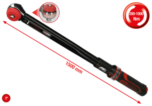 1" ERGOTORQUE®precisie ratel momentsleutelknop