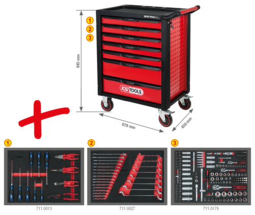 KS Tools Gereedschapswagen RACINGline, 7 lade(n)
