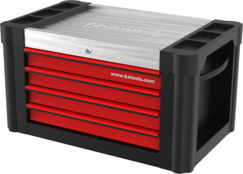 PERFORMANCEplus BLACK/ROT Werkplaatsaanbouwwagen met 4 laden