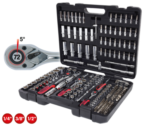 1/4"+3/8"+1/2" CHROMEplus dopsleutelset