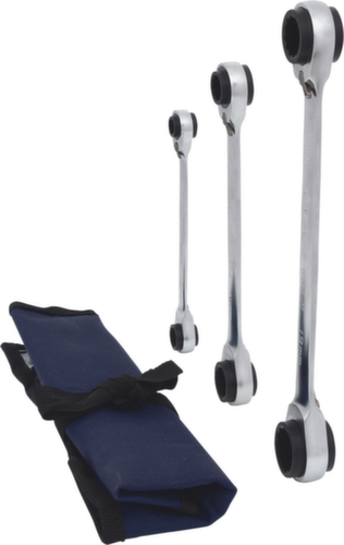 4 in 1 GEARplus omkeerbare dubbele ratelringsleutelset