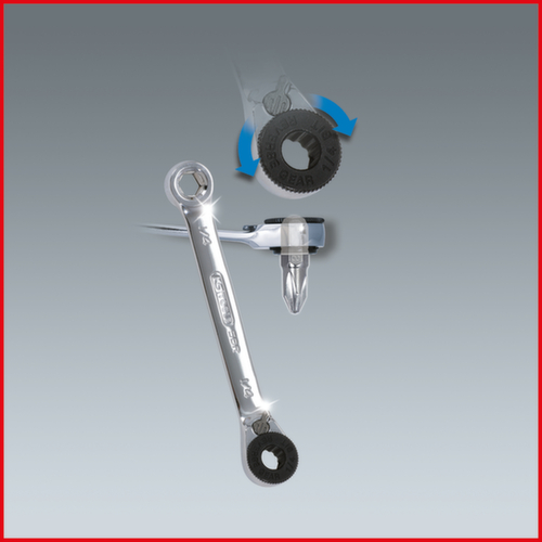 GEARplus Mini Bit Omkeerbare Ratelringsleutel 1/4 "x1/4"