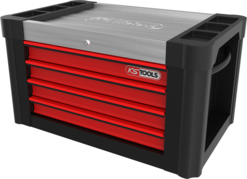 PERFORMANCEplus BLACK/ROT Werkplaatsaanbouwwagen met 4 laden