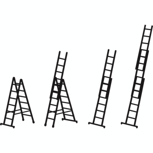 ZARGES Multifunctionele telescoopladder Skymaster DX, 3 x 10 driehoekige sporten