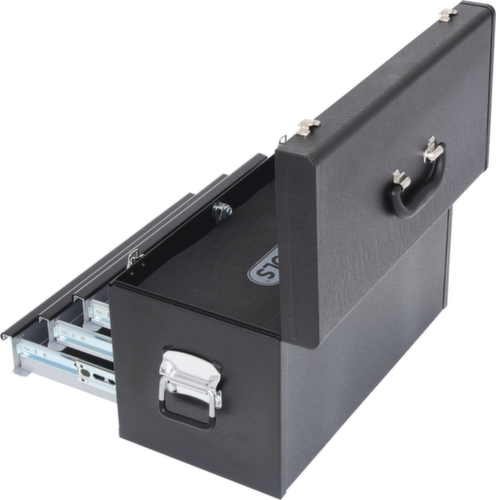 Gereedschapskist met 3 laden-zwart