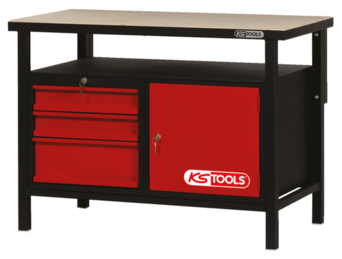 Werkbank met 3 laden en 1 deur