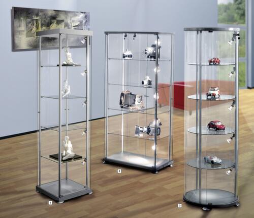 Vitrine met 4 glazen legborden