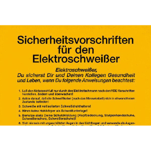 affiche SafetyMarking® voor bedrijf, "Veiligheidsvoorschriften voor de elektrische lasser"