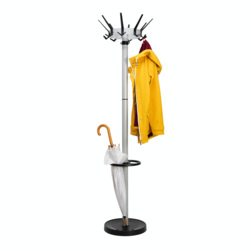 MAUL Staande kapstok MAULcaligo, met 16/8/8 haken, RAL 9004 signaalzwart / lijkt op RAL 9006 blank aluminiumkleurig