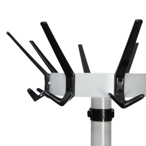 MAUL Staande kapstok MAULcaligo, met 16/8/8 haken, RAL 9004 signaalzwart / lijkt op RAL 9006 blank aluminiumkleurig