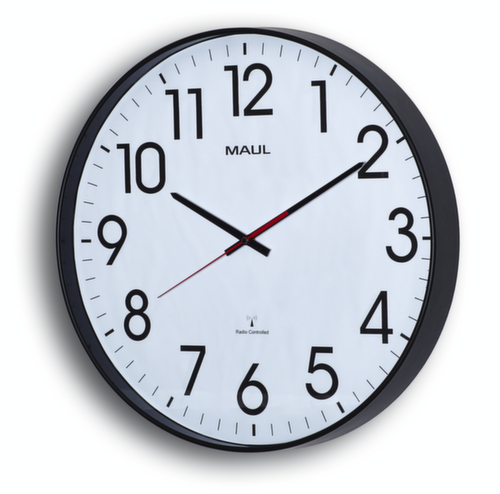 Wandklok MAULclimb 47RC, met Arabische cijfers en strepen, Ø 470 mm