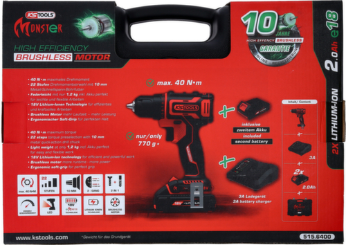KS Tools eMONSTER Brushless cordless impact drill and screwdriver set