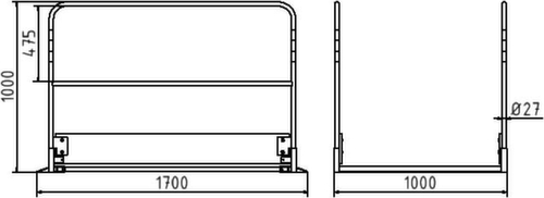 Schake Greppelbrug met trede van aluminium