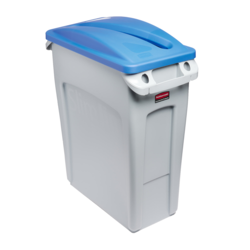 Rubbermaid Oplegdeksel voor papier Slim Jim® voor afvalverzamelaar, blauw