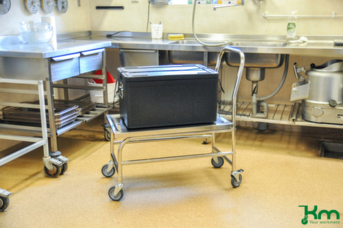 Kongamek RVS duwbeugelwagen, draagvermogen 100 kg, laadvlak lengte x breedte 735 x 390 mm