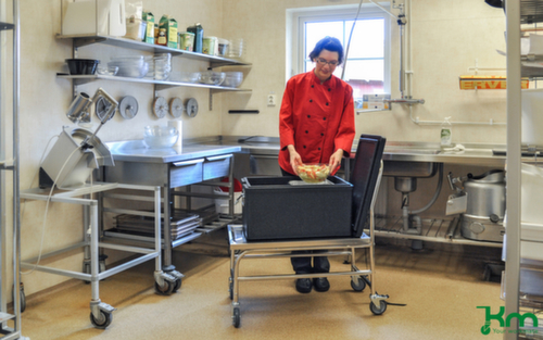 Kongamek RVS duwbeugelwagen, draagvermogen 100 kg, laadvlak lengte x breedte 735 x 390 mm