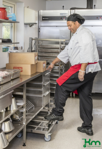 Kongamek RVS duwbeugelwagen, draagvermogen 100 kg, laadvlak lengte x breedte 820 x 520 mm