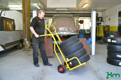 Kongamek Bandensteekwagen, geel, lucht-banden