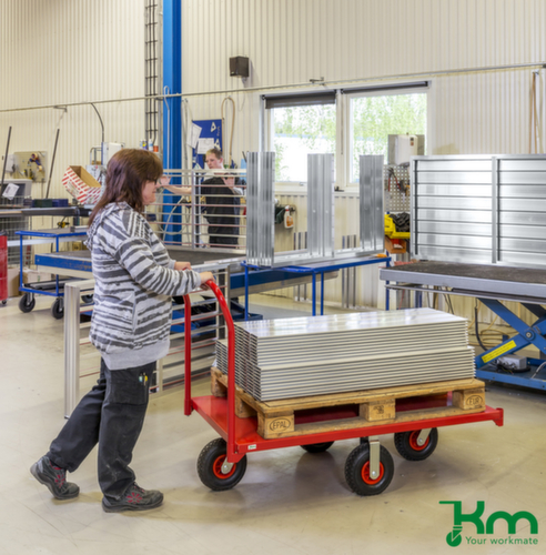 Kongamek Duwbeugelwagen met stalen laadvlak, draagvermogen 1200 kg, laadvlak lengte x breedte 1400 x 760 mm