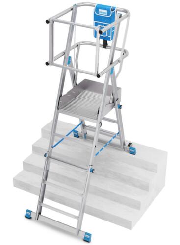 Krause telescopische platformladder STABILO® Professional SkyMatic met rondom lopende balustrade
