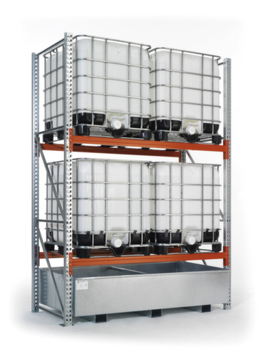 META Palletstelling MULTIPAL voor 44 pallets, 25495 mm breed, 2 opslagniveaus