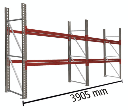 META Palletstelling MULTIPAL voor 12 pallets, 3905 mm breed, 3 opslagniveaus