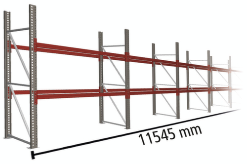 META Palletstelling MULTIPAL voor 36 pallets, 11545 mm breed, 2 opslagniveaus