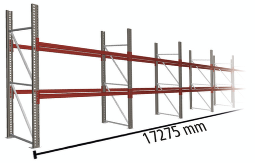 META Palletstelling MULTIPAL voor 54 pallets, 17275 mm breed, 2 opslagniveaus