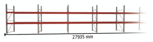 META Palletstelling MULTIPAL voor 90 pallets, 27935 mm breed, 2 opslagniveaus