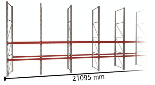 META Palletstelling MULTIPAL voor 66 pallets, 21095 mm breed, 3 opslagniveaus