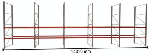 META Palletstelling MULTIPAL voor 45 pallets, 14010 mm breed, 3 opslagniveaus