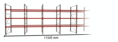 META Palletstelling MULTIPAL voor 48 pallets, 11545 mm breed, 4 opslagniveaus