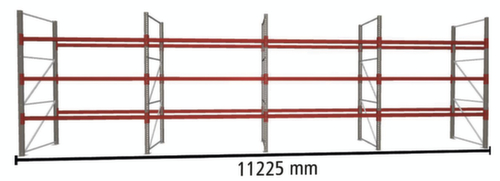 META Palletstelling MULTIPAL voor 48 pallets, 11225 mm breed, 4 opslagniveaus