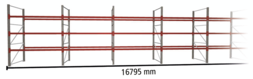 META Palletstelling MULTIPAL voor 72 pallets, 16795 mm breed, 4 opslagniveaus