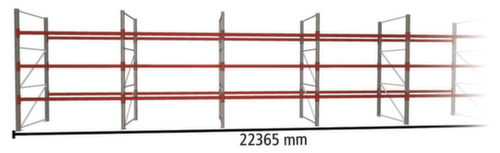 META Palletstelling MULTIPAL voor 96 pallets, 22365 mm breed, 4 opslagniveaus